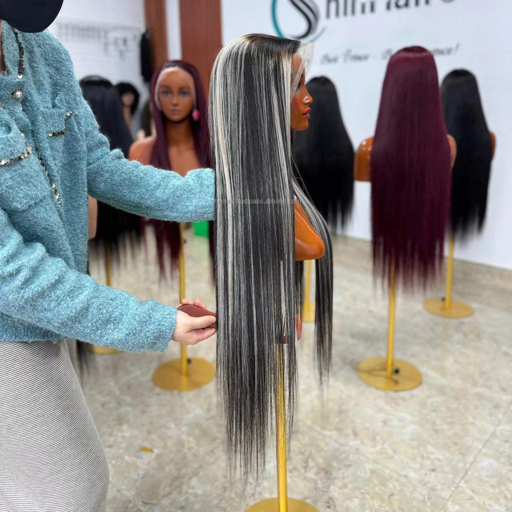 Wholesale HD Color P4-60 Lace Front Wig 13x4 Full Lace 250% Density Virgin Hair Straight No Cut Transparent Lace 100% Human Hair