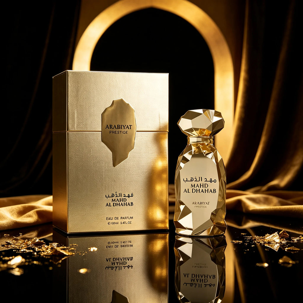 Arabiyat Prestige Mahd Al Dahab Eau de Parfum Spray for Unisex – Luxurious Woody, Fresh Spicy & Amber Scent, Long-Lasting Premium Arabian Fragrance, Perfect Gift, 100 ml / 3.4 fl oz