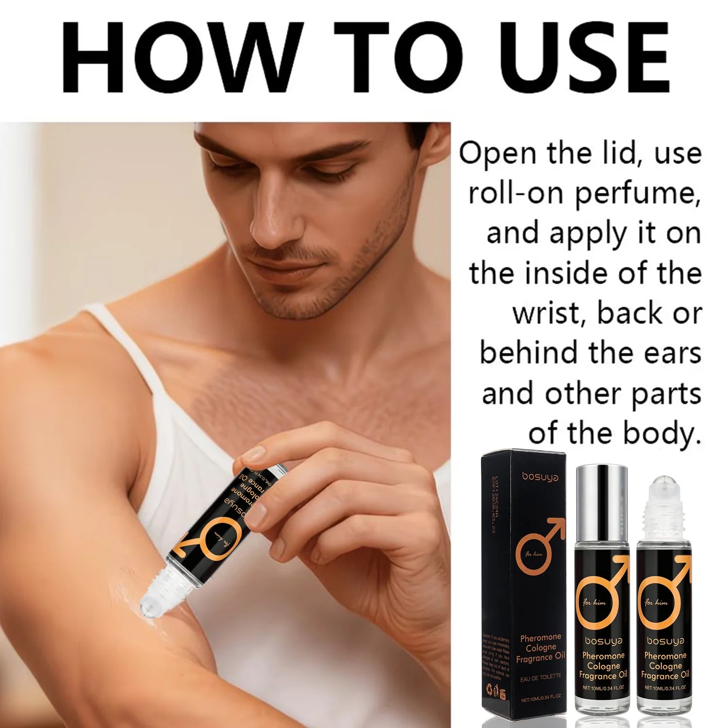 Roll-On Sexy Pheromone Perfume – Fresh & Long-Lasting Fragrance Captivating Scent for Men and Women Perfect for Lovers and Dates