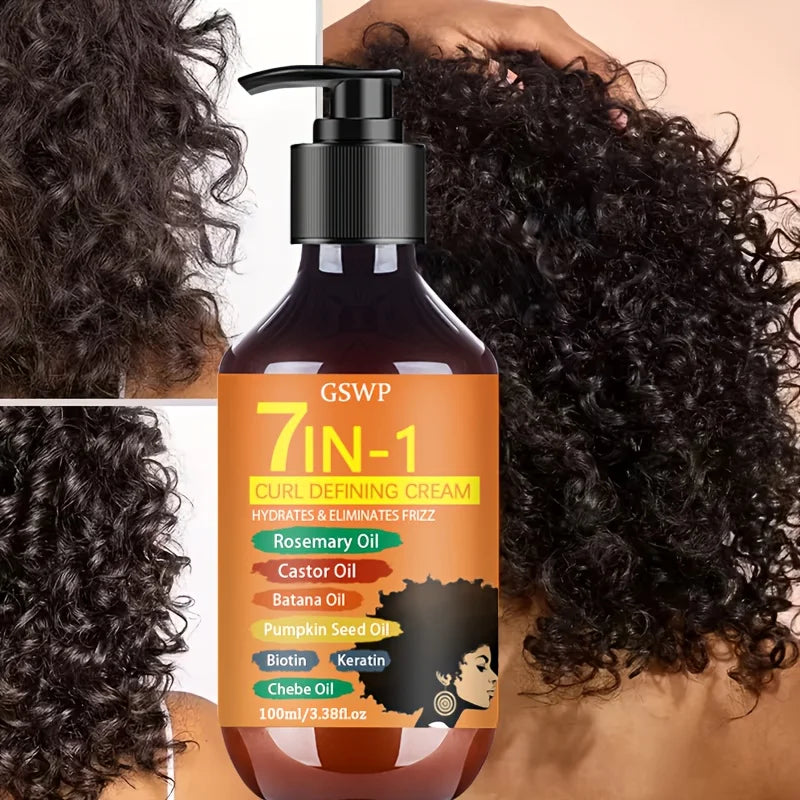 GSWP 7-in-1 Curl-Defining Cream, Moisturizing Styling Cream, for Black Curly Hair,Latin Curly Hair, Create Curly Hair,100/200 ML