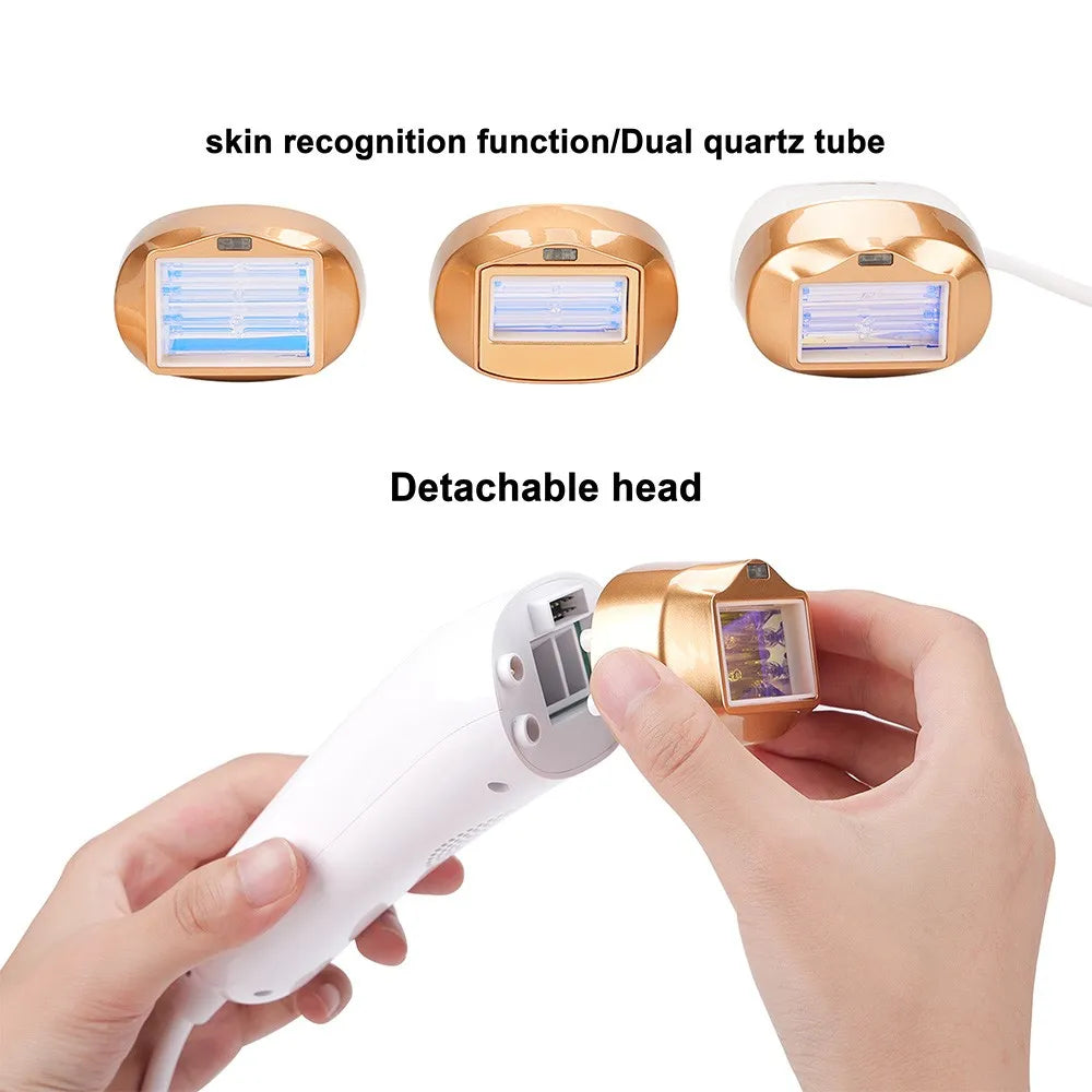 Hair Removal Device With 3 Light Head 10 Energy Level 3 Mode SkinRecognition