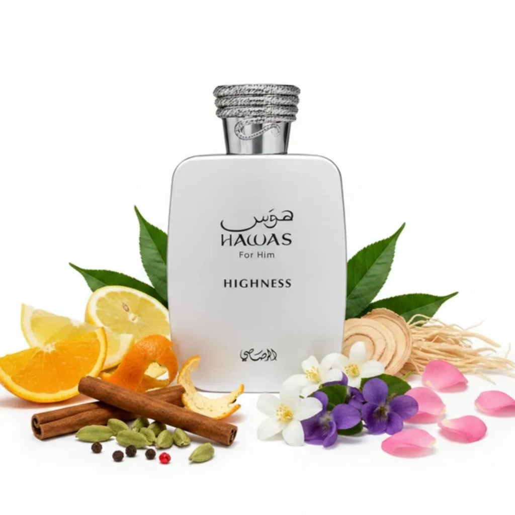 Rasasi Hawas Highness For Him EDP Perfume 100ml 3.38Oz Aromatic Fougere Woody Scent Grapefruit Lavender Amber Musk Long Lasting Fragrance Spray For Men