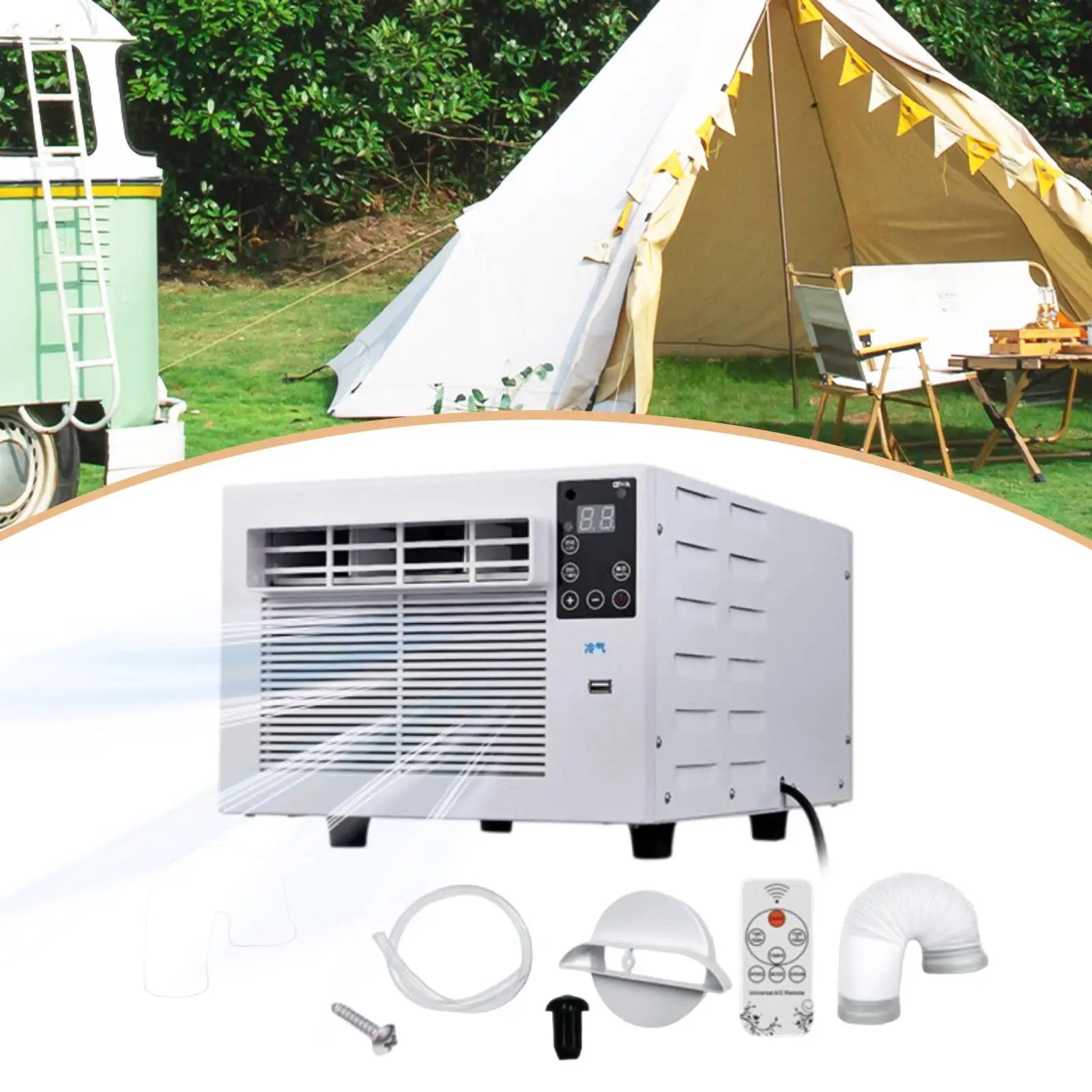 Portable Air Conditioner Moving Air Conditioner Electric Cooling Appliance 220V 280W for Camping Trucks Temporary Shelters Van