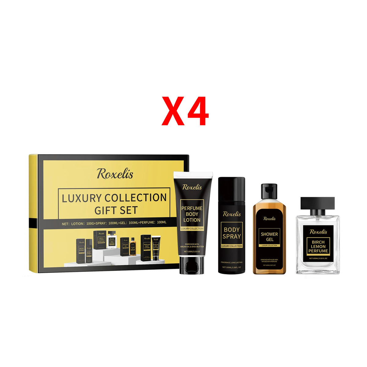 Roxelis Men's Fragrance Gift Box Deep Cleansing Moisturizing Long Lasting Fresh Charming Skincare Set Gentlemen Gift Collection