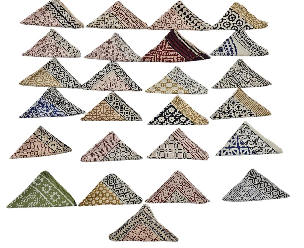 Wholesale Bulk Artisan Block Print Square Organic Cotton Bandana Scarf Paisley Design Hand Printed Durable Breathable Vibrant