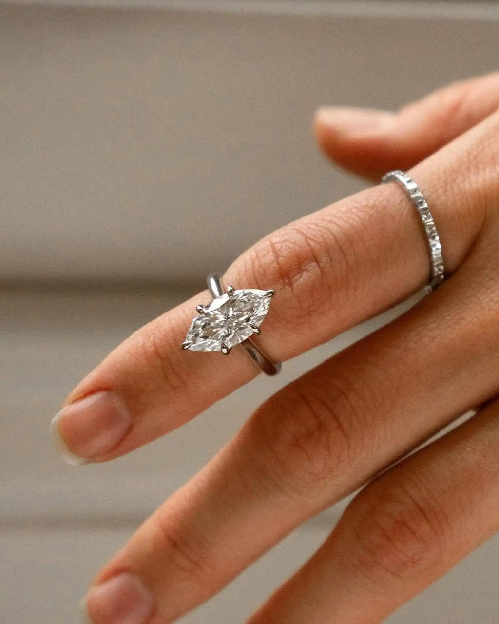 925 Sterling Silver Marquise Cut Solitaire Diamond Ring with Original Moissanite Diamond Fine Jewelry Gift for Women