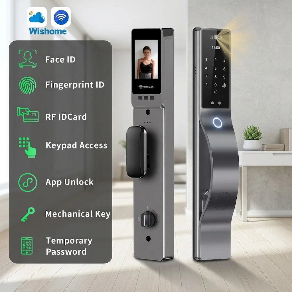 Wishome 3D Face Recognition Original Smart Door Lock with Keyless Fingerprint Password