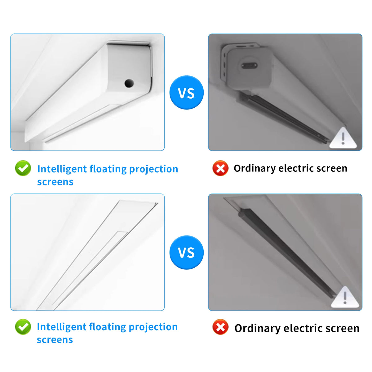 Floating Screen Electric Projection Screen ALR Photonic Screen Home 100 inch Hidden Automatic Lifting 4K Ultra High Definition