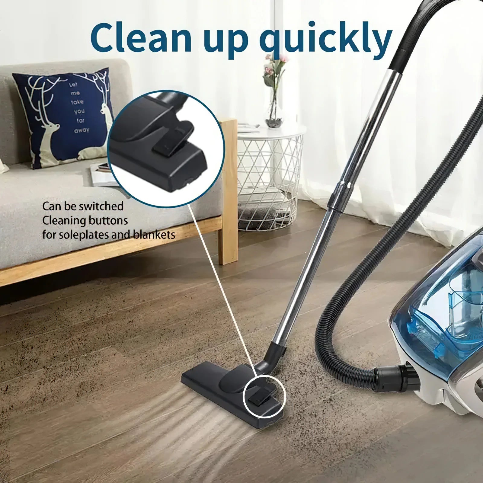 2800W Corded Vacuum Cleaner 15000PA Dust And Mite Cleaning Robot For Hardwood Floors Tiles Pet Hair