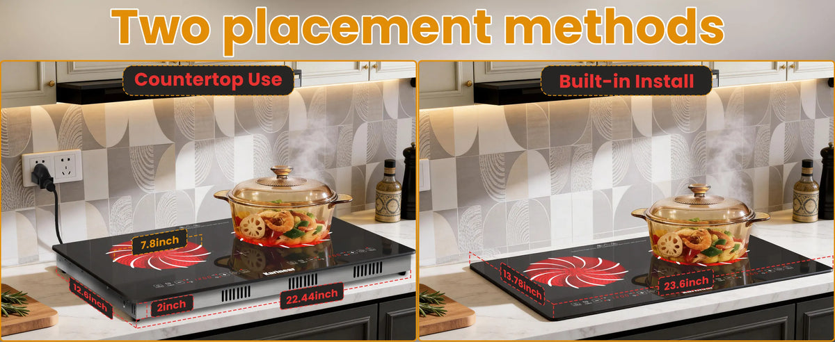 Karinear Portable Electric Cooktop, Electric Stove Single Burner Ceramic Cooktop with Touch Control, Child Safety Lock, Timer, Residual Heat Indicator, Overheat Protection, 1800W 110V Infrared Burner | Ceramic Cooktop, Sensor