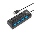 USB C Hub 4-Port 2.0 Plastic Switches Data Transfer for PC Laptop Windows Computers in Stock