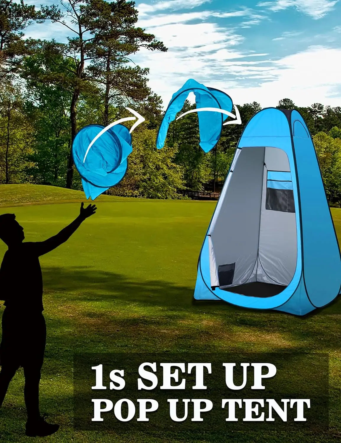 Portable Outdoor Camping Tent Single-Person Tent Dressing Room Tent Shower Tent Storage Cabinet/Fishing/Photography Tent