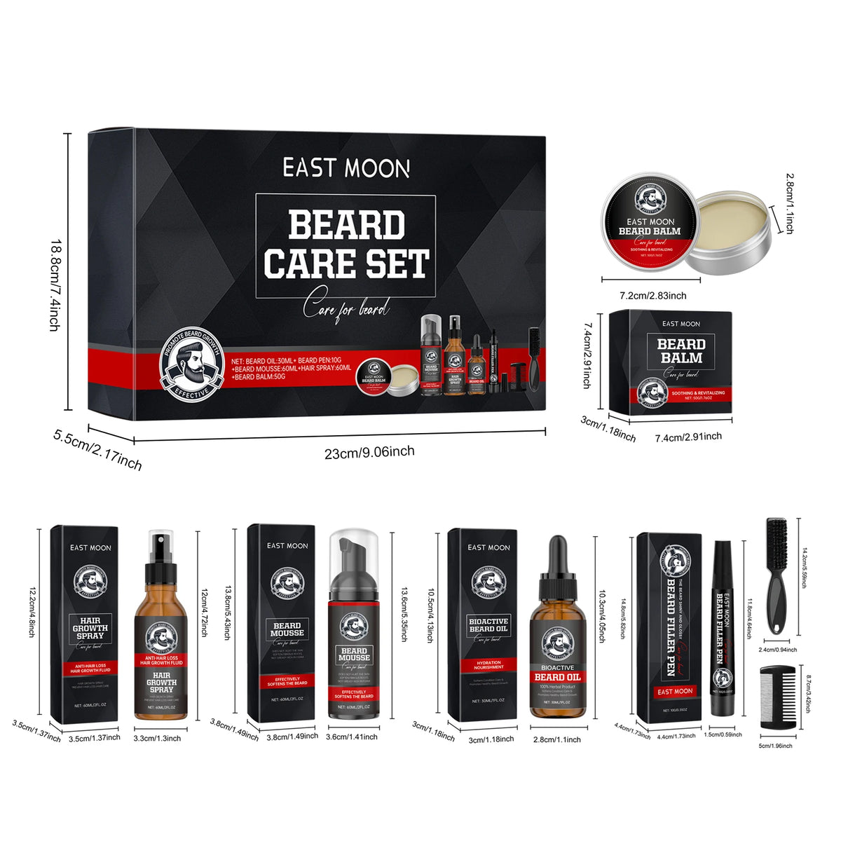Beard Care Set with Jojoba Oil
