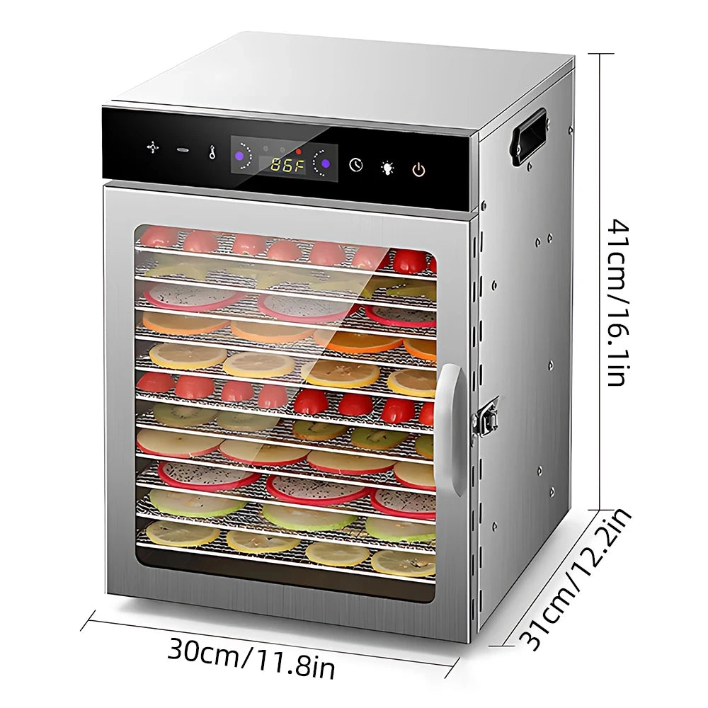 Dehydrators for Food and Jerky with 24H Timer and Light Drying rack 800W 30-90 ℃ vegtable Fruit Dehydrator EU Plug