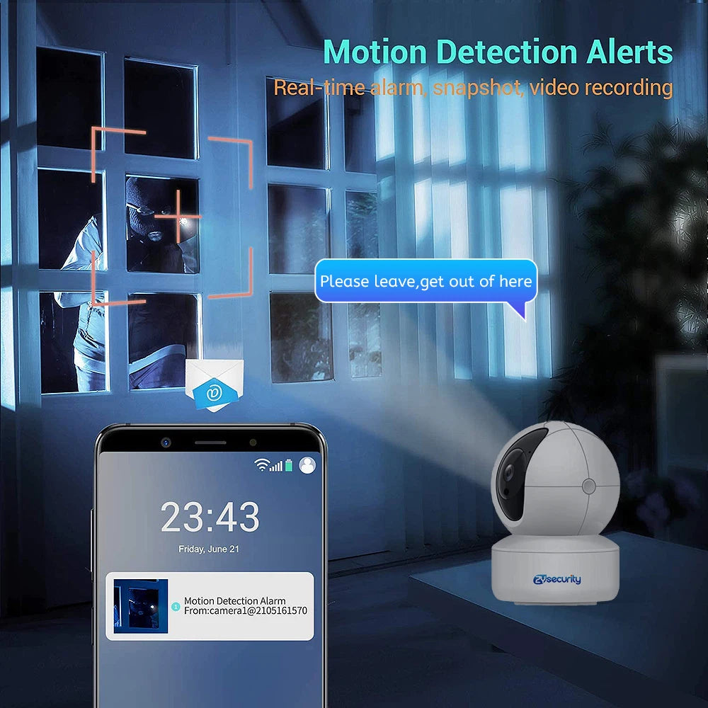 5MP Indoor Security Camera Human Detect Auto Tracking Wifi PTZ IP Camera Smart Home Protection 2-way Audio Nanny/Pet/Baby Camera