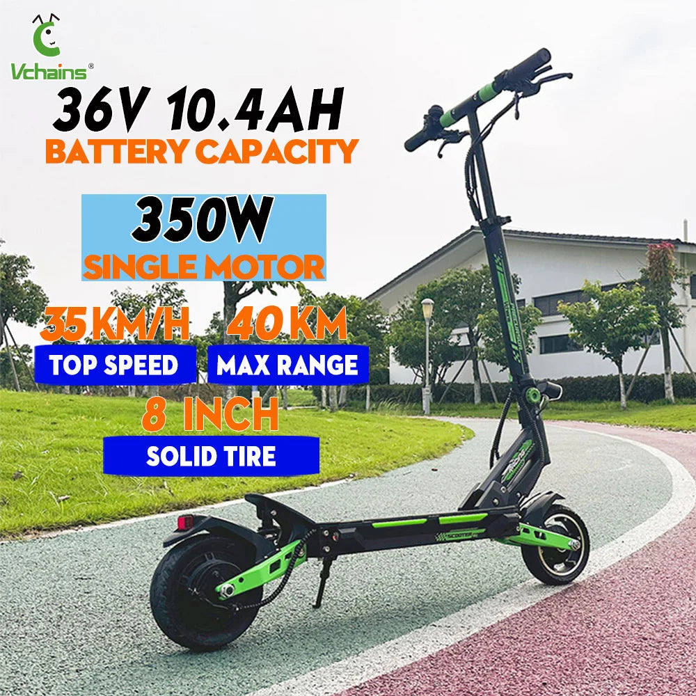 Vchains Factory V8X City patinete eléctrico 800W 48V16.5AH 10 Inch Tire Speed 45km/h Range 60km Adult Foldable Electric Scooters