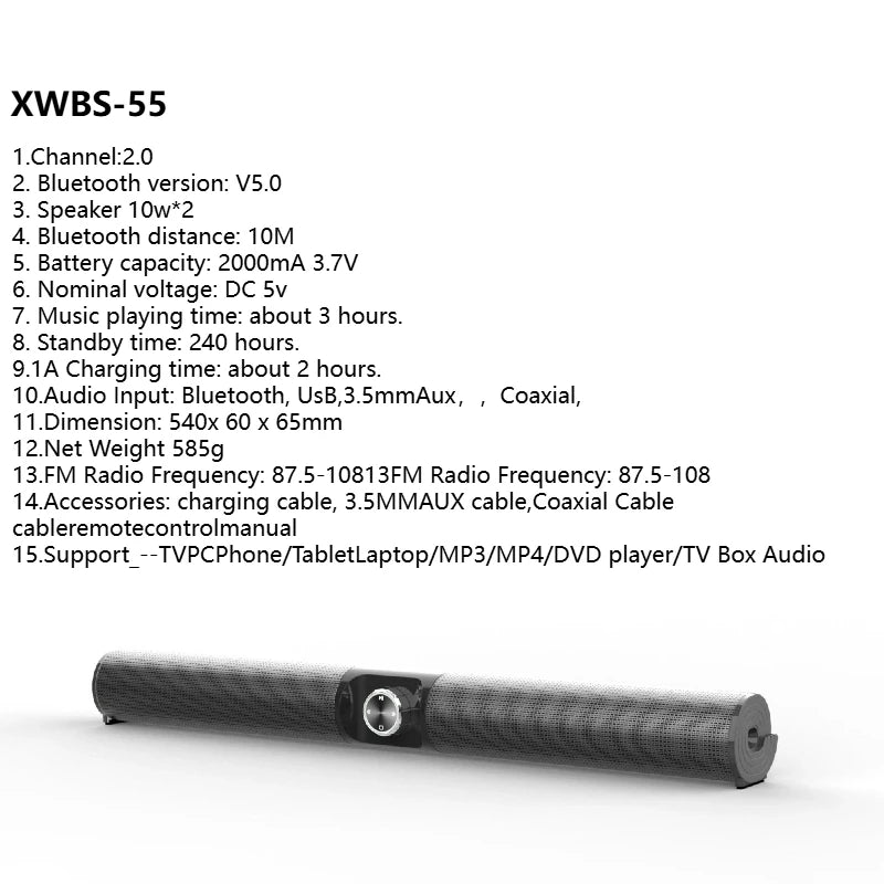HOMEFISH TV Sound Bar Home Theater Sound System Bluetooth Speaker Computer Speakers for TV Soundbar Box Subwoofer Radio