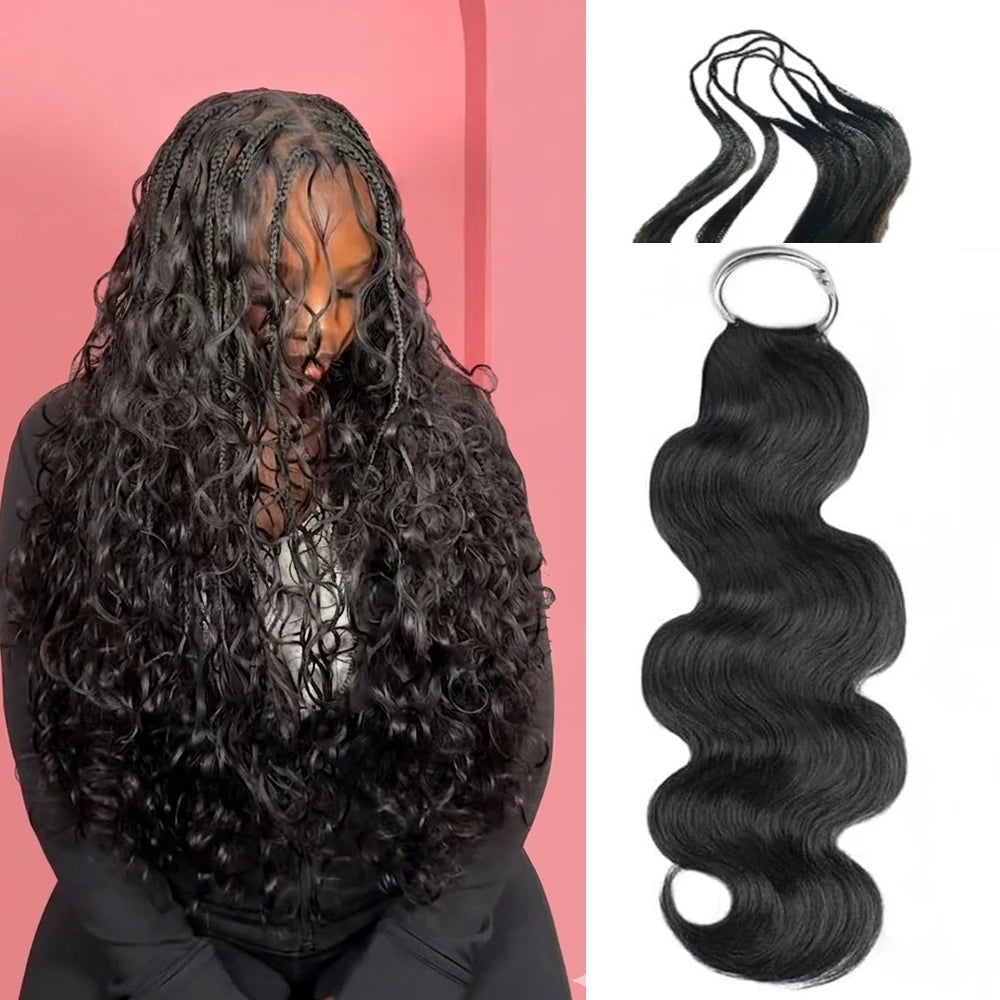 Body Wave Crochet Human Hair Bundles Boho Braid Hair 100% Remy Pre-Separated Miracle Knots Feather Crochet Hair Extensions