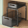 2 Tier Pull Out Cabinet Organizer Drawer Height Adjustable Kitchen Rack for Cabinet Under Sink Organizer Spice Jar Storage Shelf