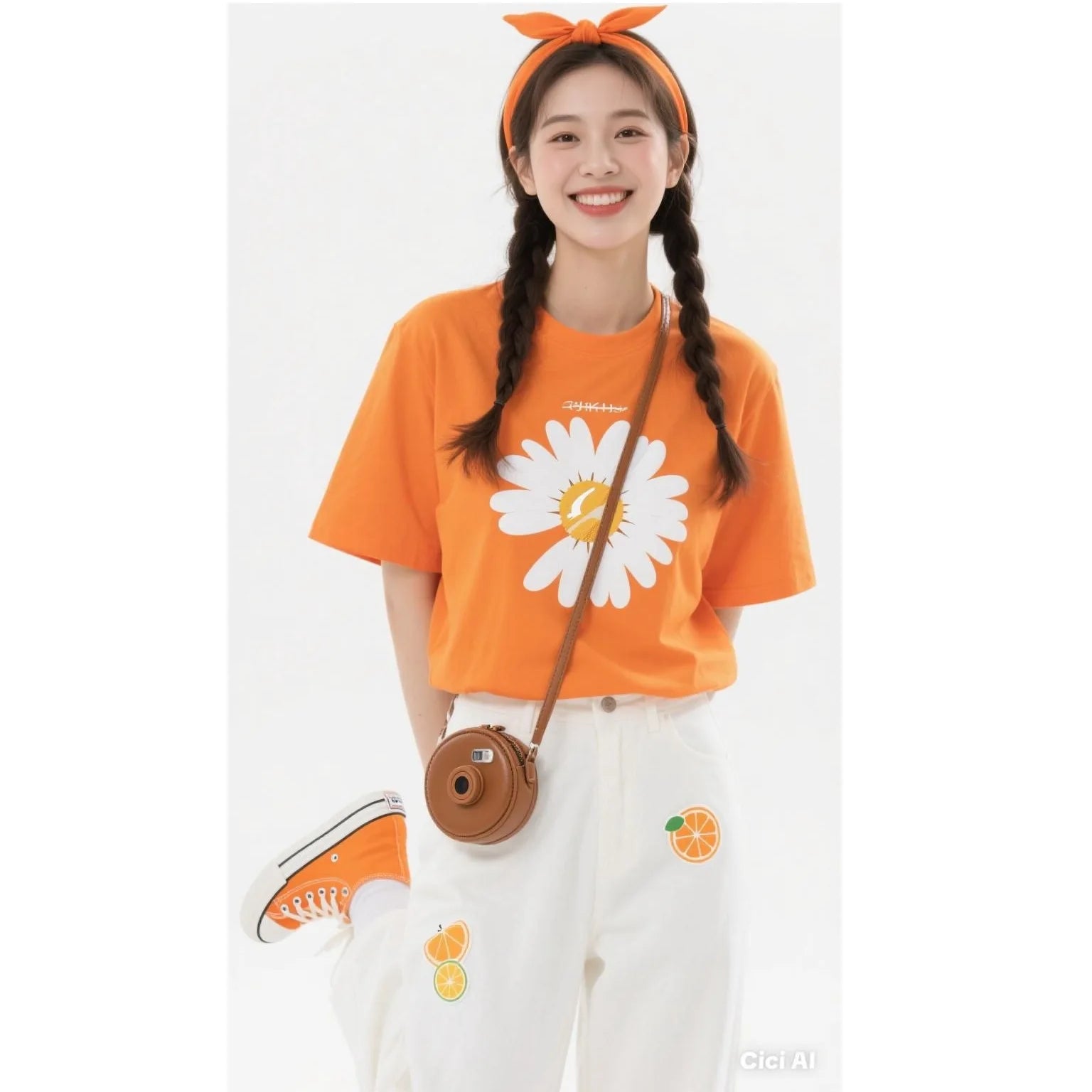Printed (Graphic Print) Short Printed TC (Terylene-Cotton blend) Short sleeve Front Vietnamese Orange T-Shirt