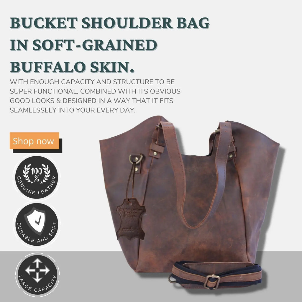Women's Vintage Durable Lightweight Genuine Leather Tote Hobo Crossbody Shoulder Bag Two Straps Zipper Closure for Business Use