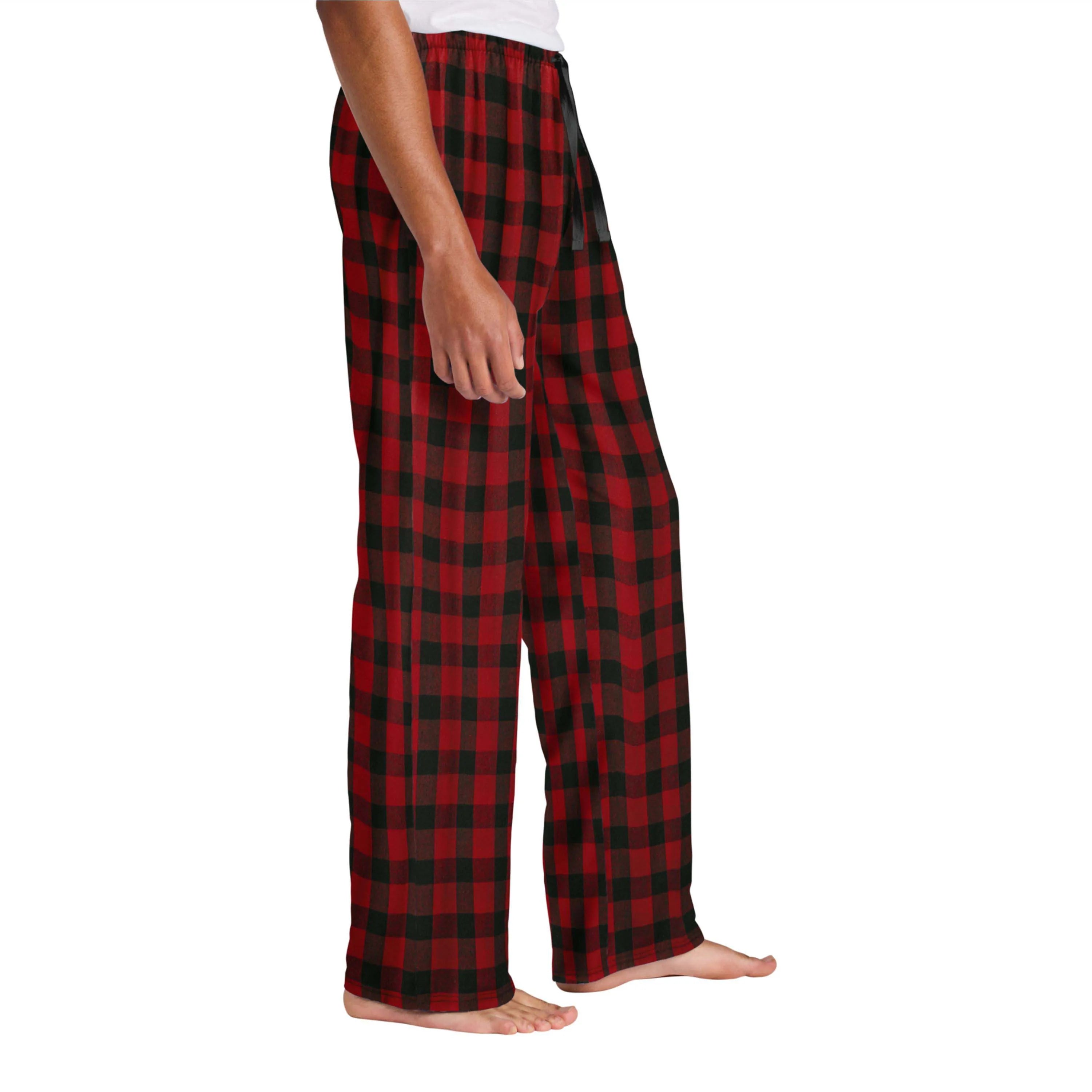 Men's Casual Canvas Red Pants Pockets-Soft 100% Cotton Breathable Windproof Eco-Friendly Sleepwear Daily Lounging Comfortable