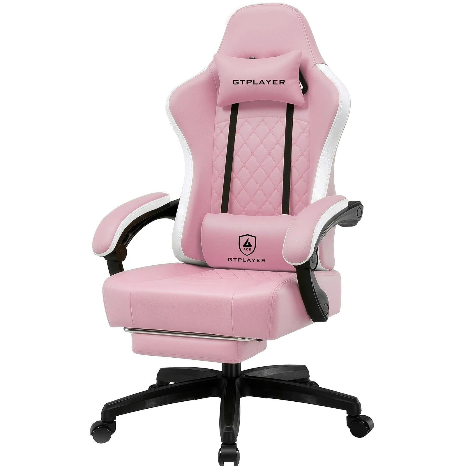 GTPLAYER Fabric Gaming Chair with Footrest, Computer Desk Chair with Pocket Spring Cushion, Home Office Ergonomic Chair
