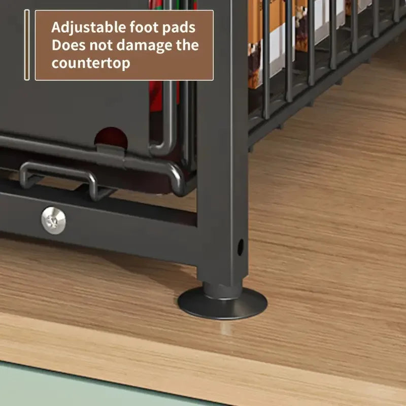 2 Tier Pull Out Cabinet Organizer Drawer Height Adjustable Kitchen Rack for Cabinet Under Sink Organizer Spice Jar Storage Shelf