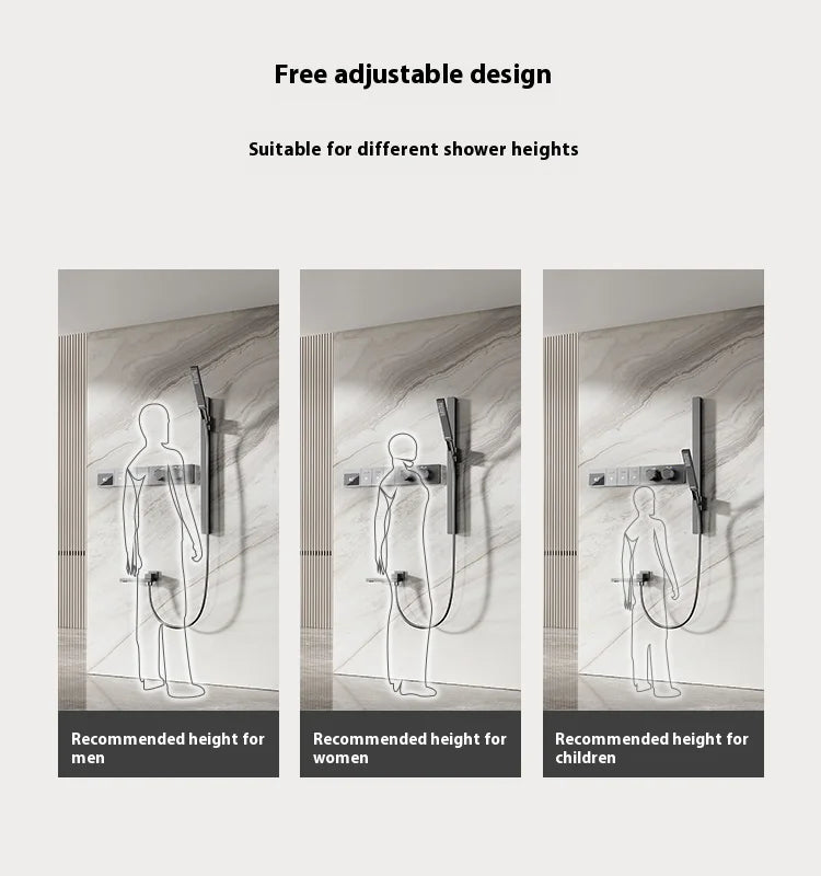 630×330mm Ceiling Thermostatic Shower System Concealed Brass Rainfall Waterfall 4 Function Digital Display Anti-Scald Bathroom S