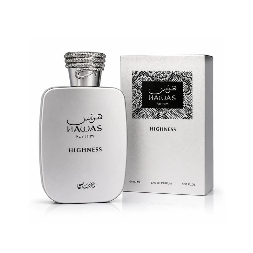 Rasasi Hawas Highness Eau de Parfum Spray for Men – Royal Oriental Woody & Spicy Amber Scent, Long-Lasting Premium Arabian Fragrance, Perfect Gift, 3.4 fl oz / 100 ml