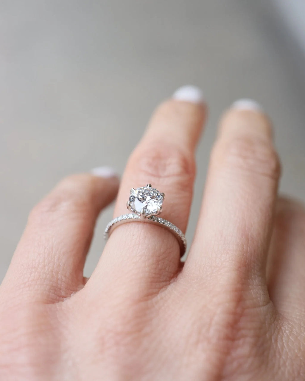 7mm Round Cut Moissanite Engagement Ring Solitaire 925 Sterling Silver Design OAB-1077M