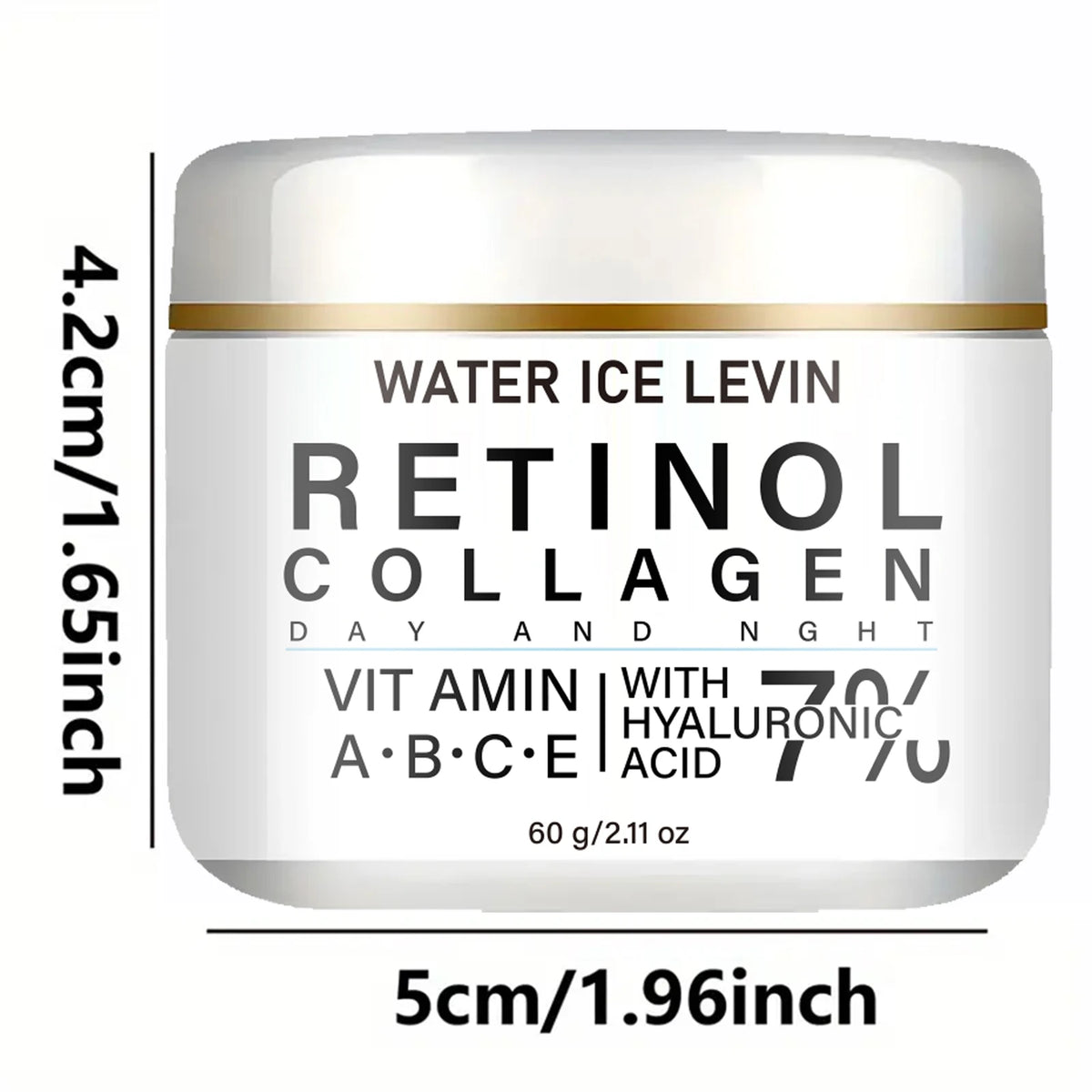 WATER ICE LEVIN Retinol Collagen Hyaluronic Acid Face Cream 60g Multi‑Vitamin Moisturizing Nourishing Gentle Daily Skin Care