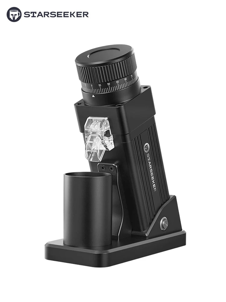 STARSEEKER E55Pro Electric Coffee Grinder 55MM Espresso Cone burr Stepless Fineness Adjustment Cold Brew Bean Grinder Black