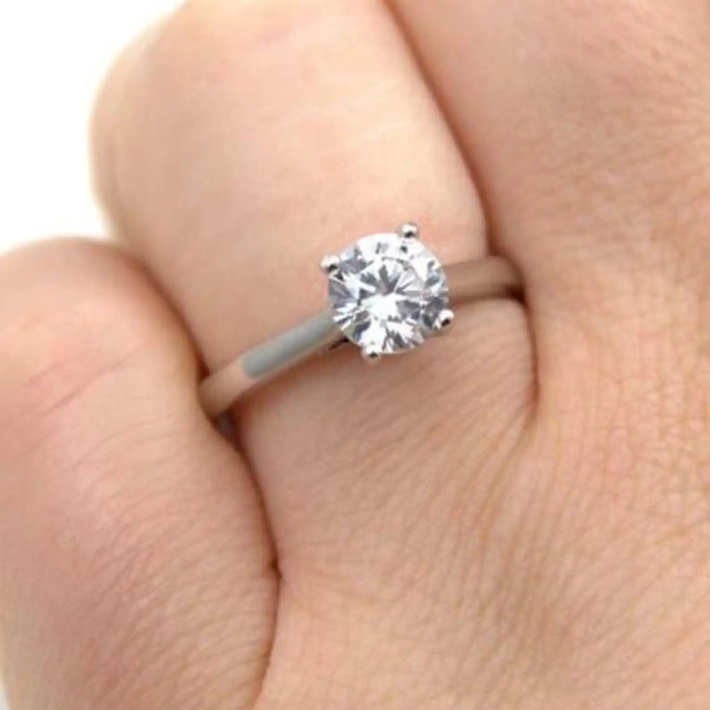 1.00ct Round Cut Original Moissanite Wedding Rings in 925 Silver Fine Promise Jewelry Set For Engagement Wedding Bride Gift