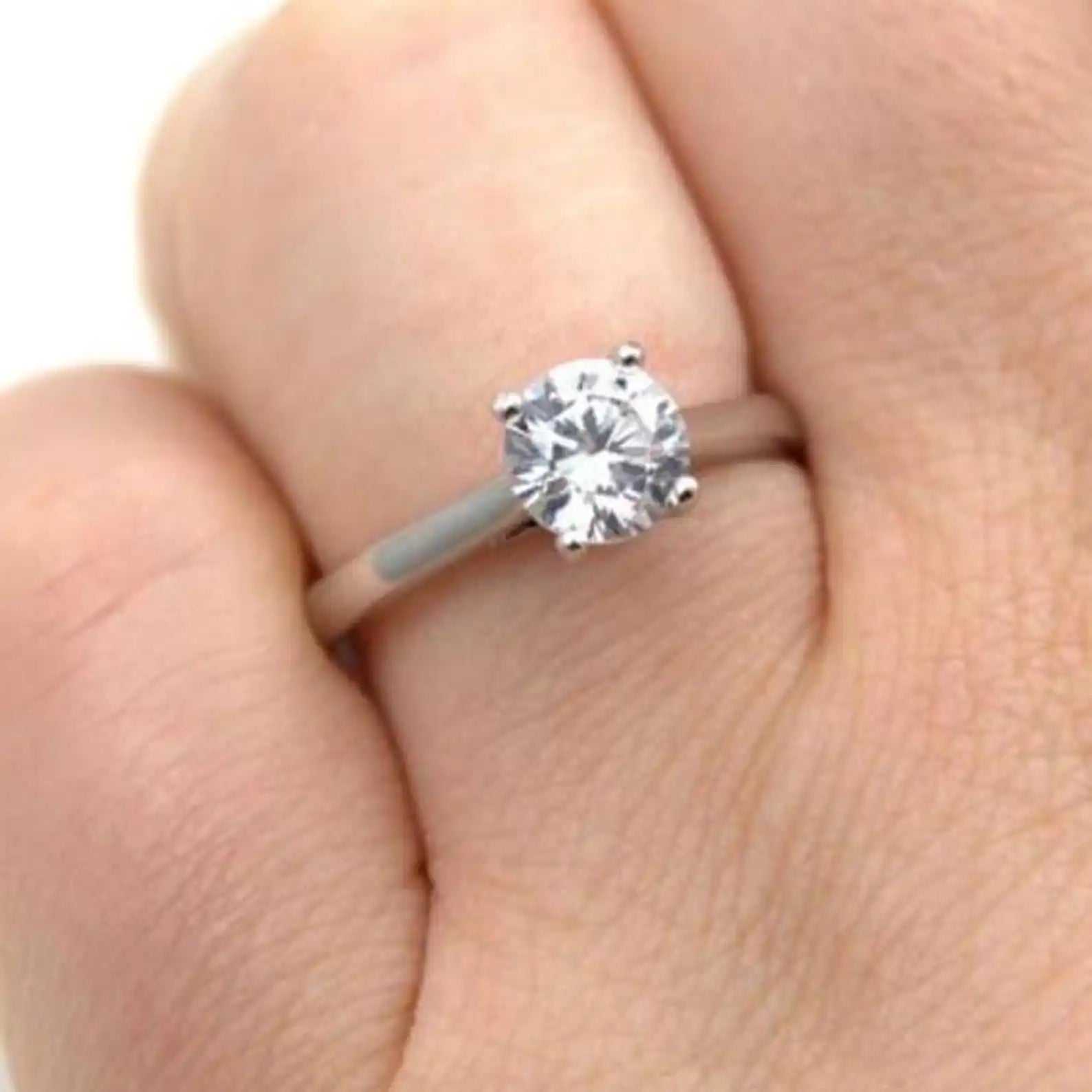 1.00ct Round Cut Original Moissanite Wedding Rings in 925 Silver Fine Promise Jewelry Set For Engagement Wedding Bride Gift
