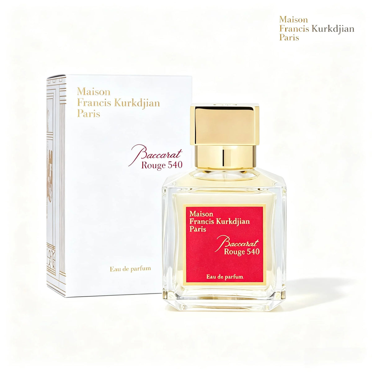 Maison Francis Kurkdjian Baccarat Rouge 540 Eau De Parfum 2.37 oz 70 ml |   Amber Wood Floral Notes Last for 8-10 Hours, Saffron Jasmine Warm and Deep. |   Important Dinners/Romantic Dates/Business Social Gatherings Modern Lu