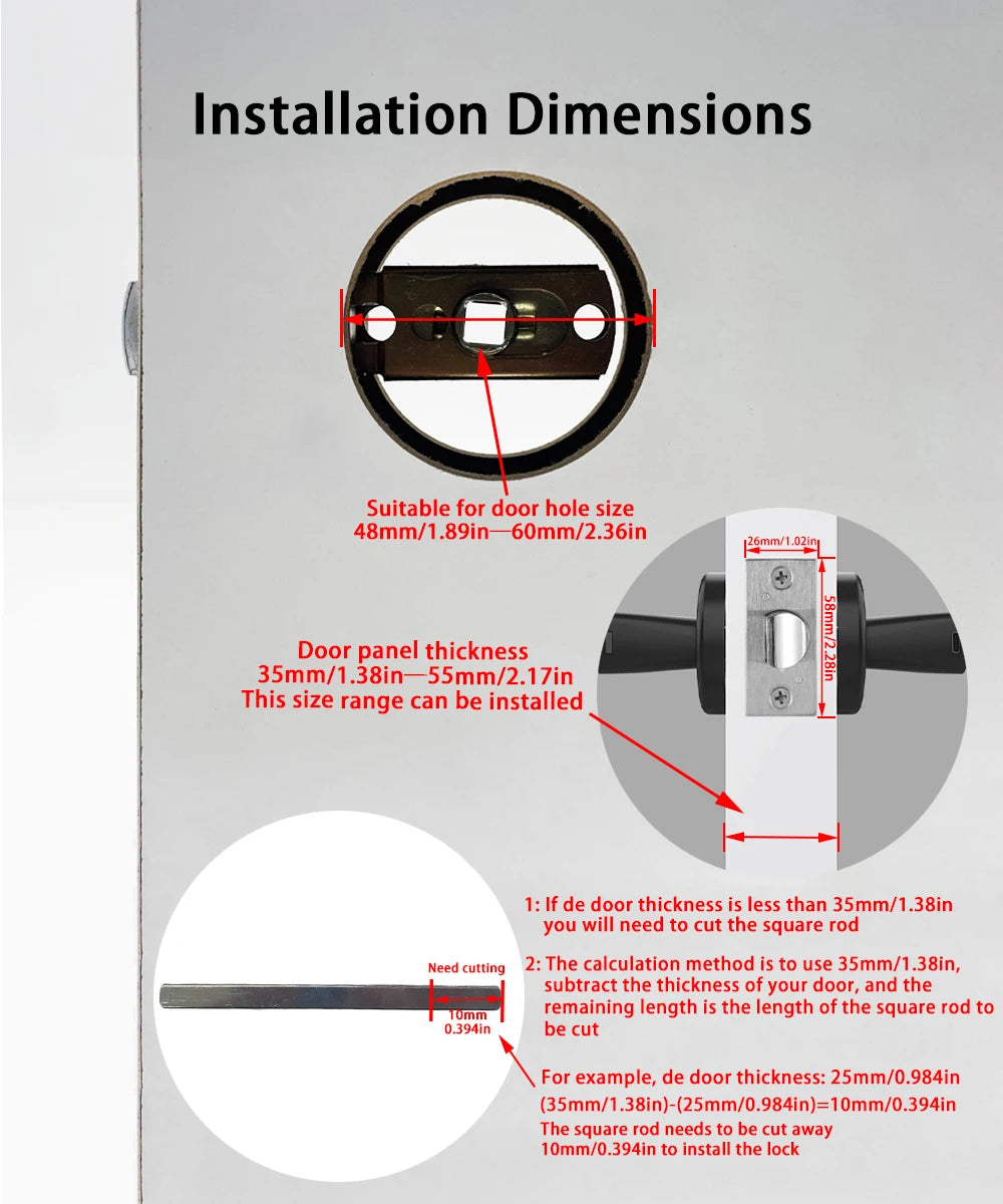 RAYKUBE M5 Tuya BLE Smart Fingerprint Door Lock Digital Electronic Lock with Password/Key/IC Card/ Smartlife/ Tuya APP Unlock