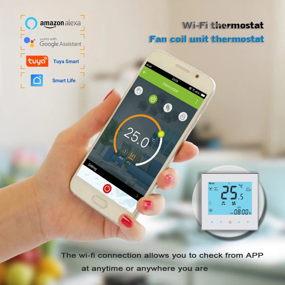 0-10V fan temperature regulator 2P air conditioning temperature controller with TUYA WiFi