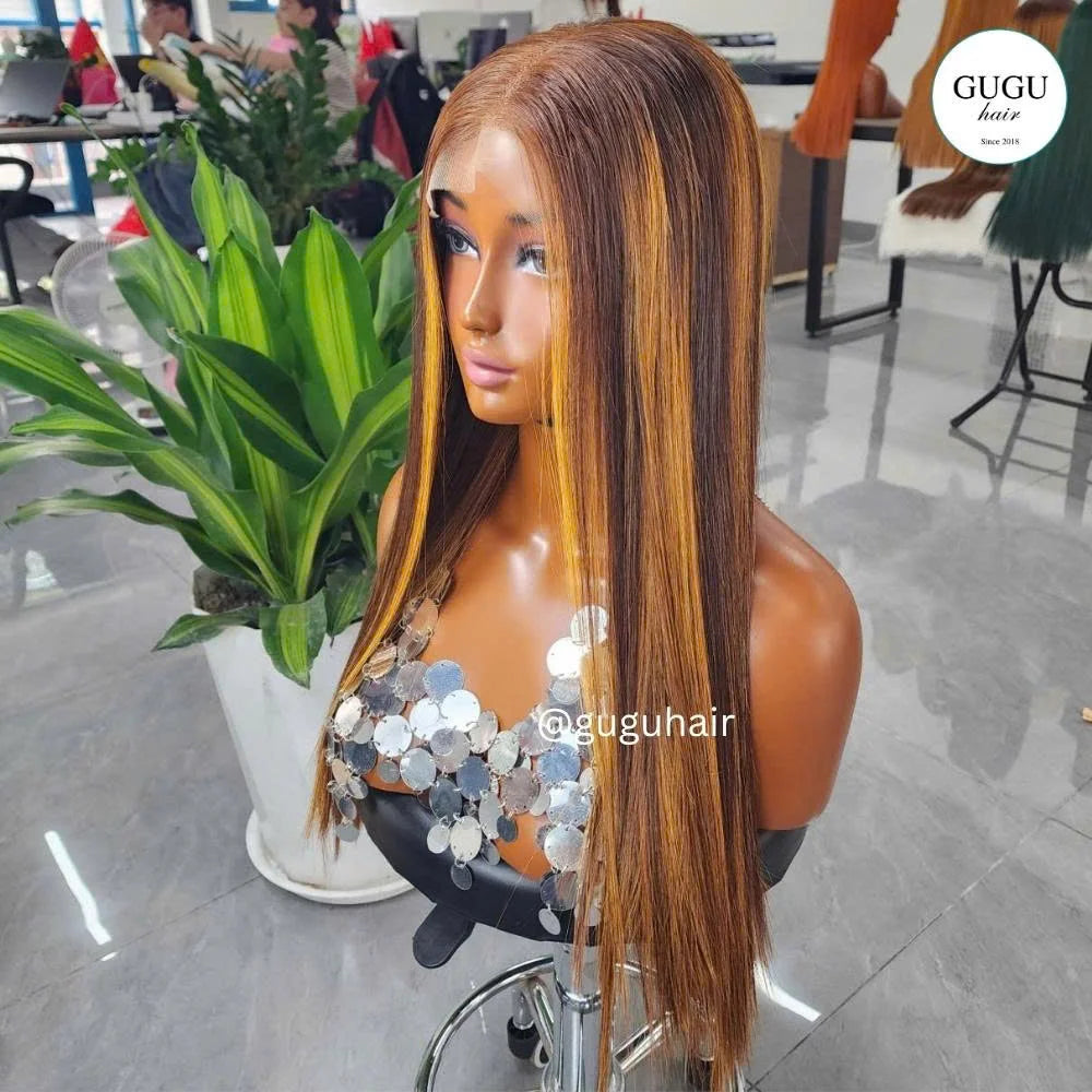 Super Double Drawn HD Lace Transparent Lace Front Wigs Vietnamese Virgin Human Hair Straight Density 250 Glueless