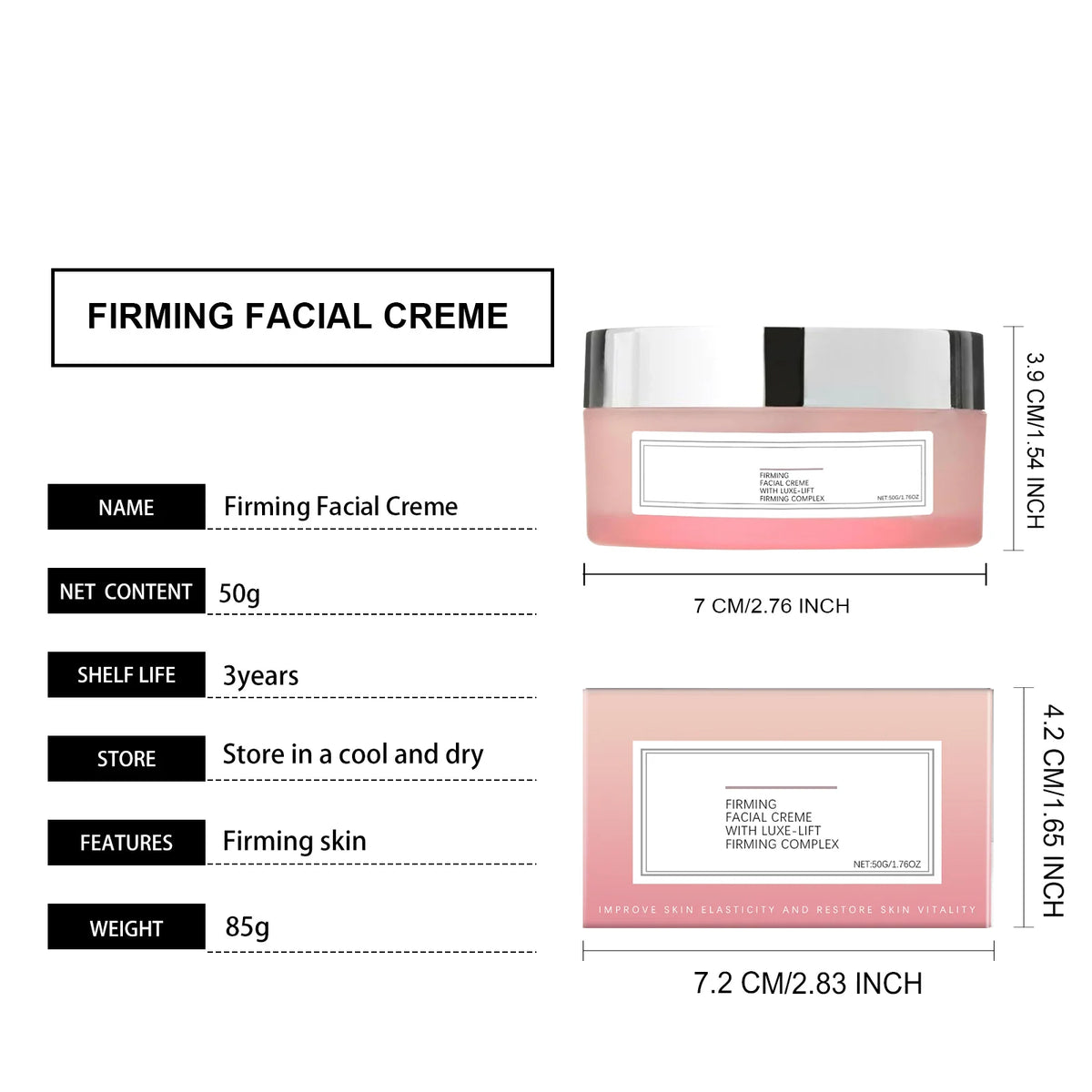 Firming Facial Cream Collagen Rose Oil Deeply Hydrates Rough Texture Replenishes Moisture Restores Elasticity Lifts Contours Smooths Skin Face Neck Moisturizer