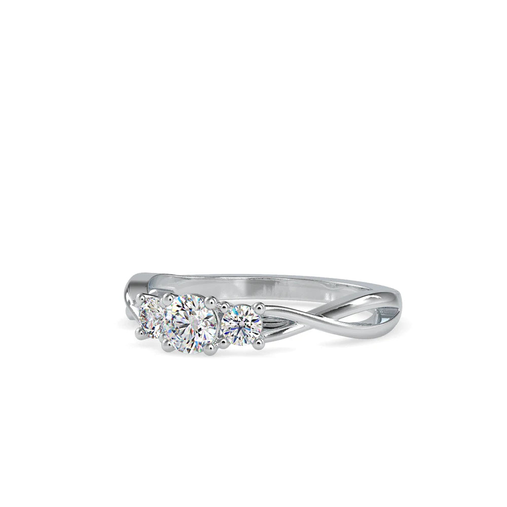 Classic Brilliant Cut Lab Grown Diamond 3 Stones 0.4ct IGI/ Certified 14K/24K Solid Gold Silver Plated Luxury Engagement Ring