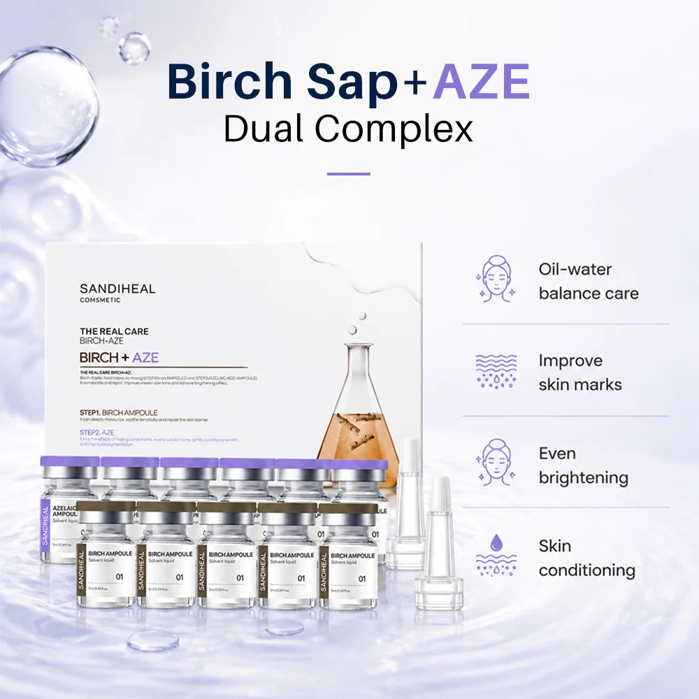 SANENDI Blue Copper Peptide Hyaluronic Acid Serum CICA B5 Face Care HA Korean Skin Care Solution 10Vials Beauty Salon Products