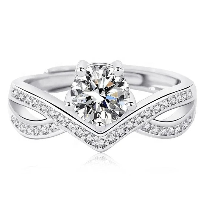 14k White Gold Solitaire Fine Rings Lab Grown CVD Diamond Engagement Wedding Ring Lab Created  Brilliant Cut Design Fine Ring
