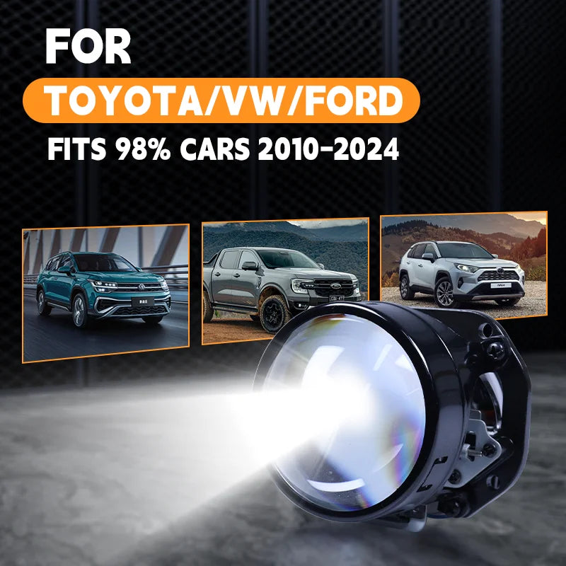 Carolyn 2.5 Inch Bi Led Projector Lens Led Light H4 H7 9005 9006 Car Headlight Bulb High Low Beam 6000K Diode 360W Turbo Tuning