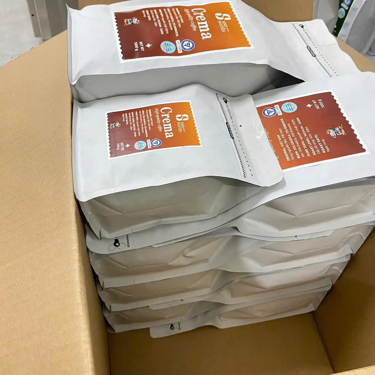Sinh Nguyen Coffee 1kg CREMA Premium Robusta Full City Roast BITTER Taste for Espresso Lovers in Bag with Crema Wholesale Bulk