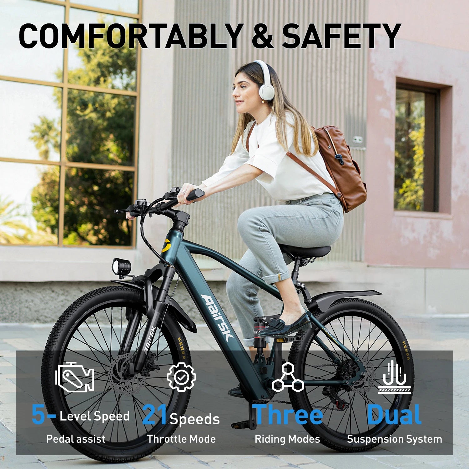 Aairsk EU Stock 36V 13AH Lite Electric City Hybrid Bicycle Ebike Electric Mountain Dirt E Bike Bici Bicicletas Electrica