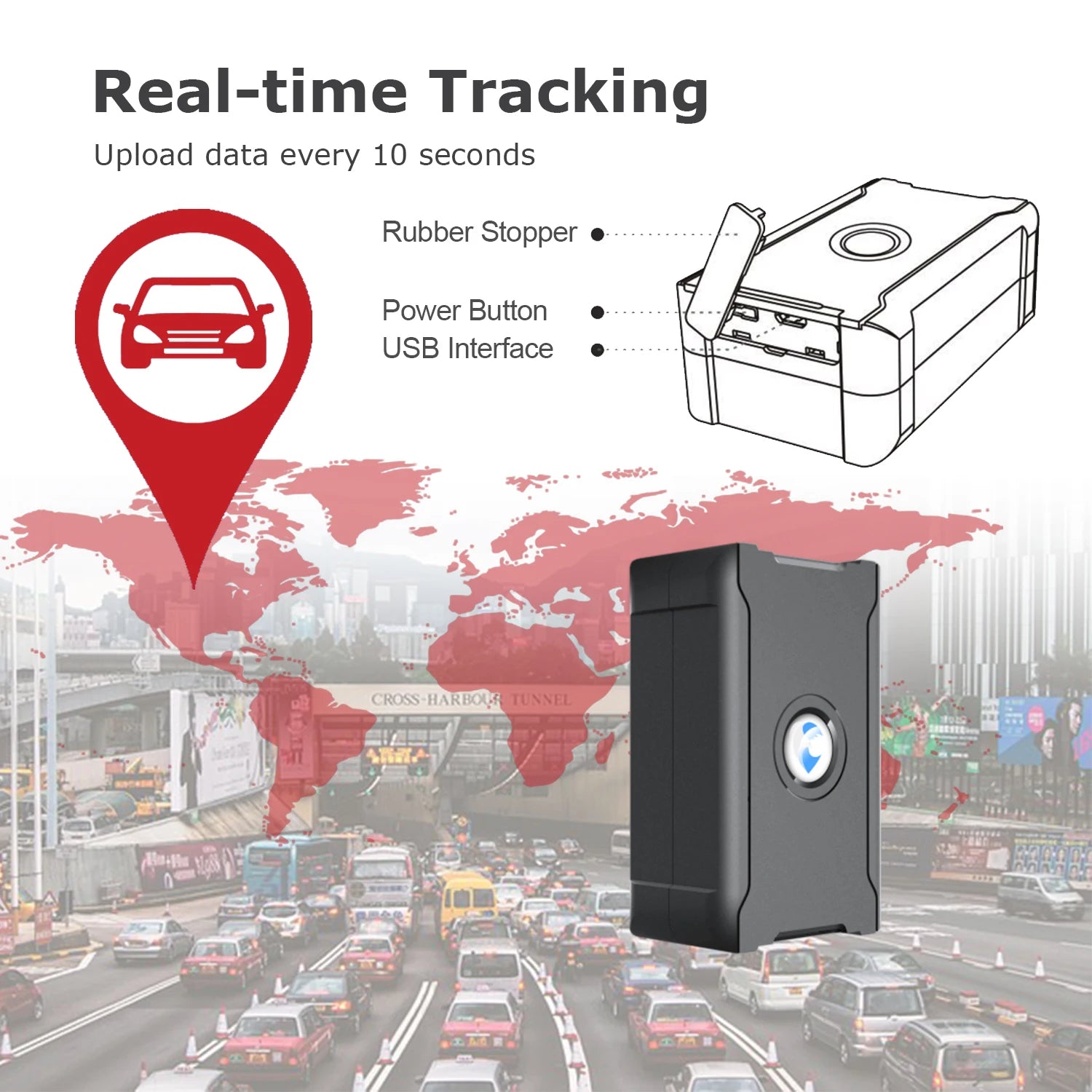 4G GPS Tracker Real-Time Car Locator Overtaking Alarm Route Playback Subscription Required