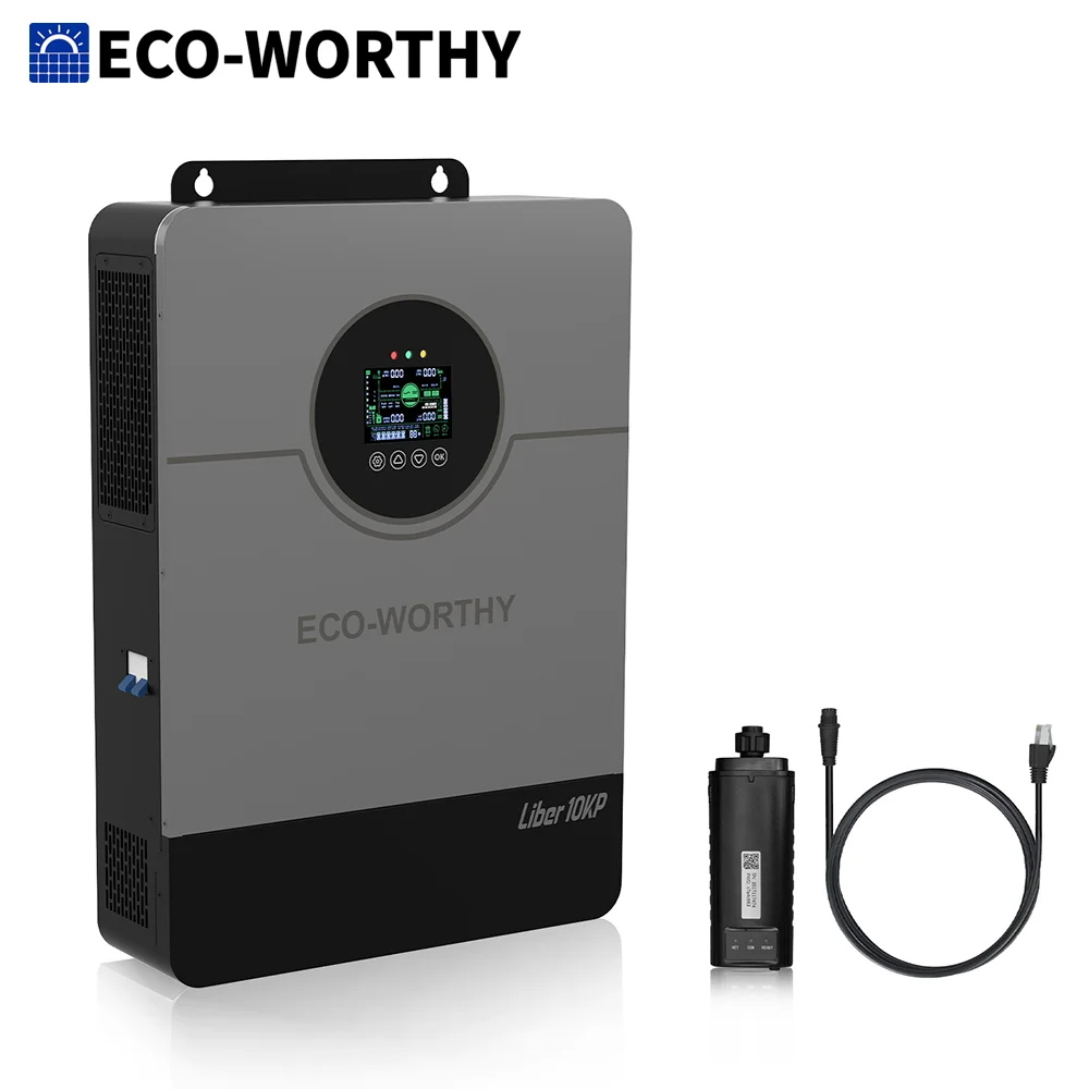 ECO-WORTHY 10KW 48V Off-grid Inverter 120V/220V Split Phase 200A Charger UL1741 forHome Backup, Emergency Power