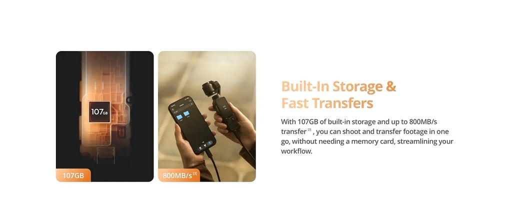 DJI Osmo Pocket 4 Standard Combo Pocket Gimbal Vlog Camera 1'' CMOS 4K/240fps Video 107GB Built-in Storage 3-Axis Stabilization 2x Lossless Zoom 2" Rotatable Screen ActiveTrack