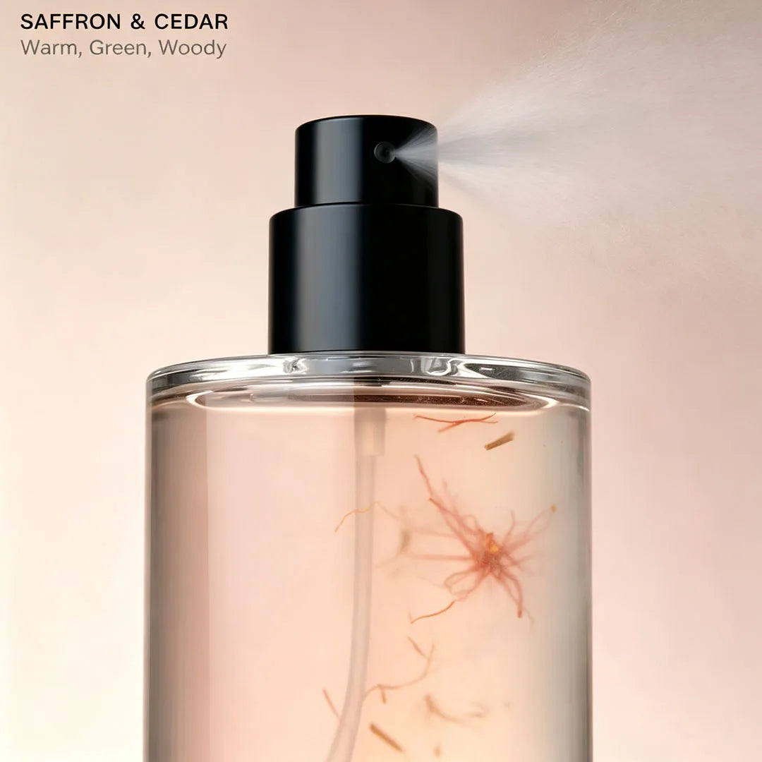 Saffron & Cedar SALT & STONE Women 100ml 3.4Oz Woody Spicy Perfume, Eye-catching Complex Scent Suitable for All Seasons, Sweet Sugar Cane Cedarwood Base